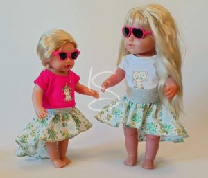 Sukně asymetrická modré růže