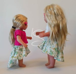 Sukně asymetrická modré růže