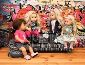 Sukně asymetrická modré růže