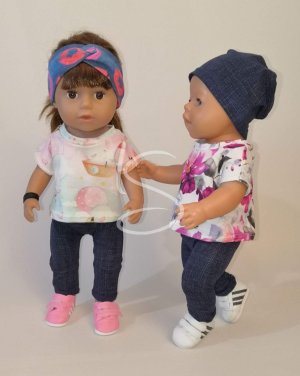 Džínové legíny z úpletu