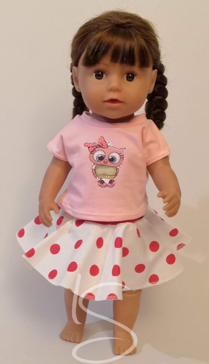 Světle růžové tričko se sovou