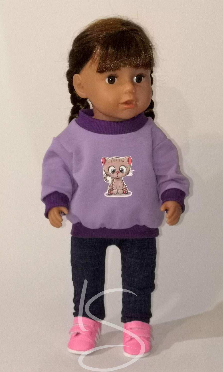 Mikina s hnědou kočkou