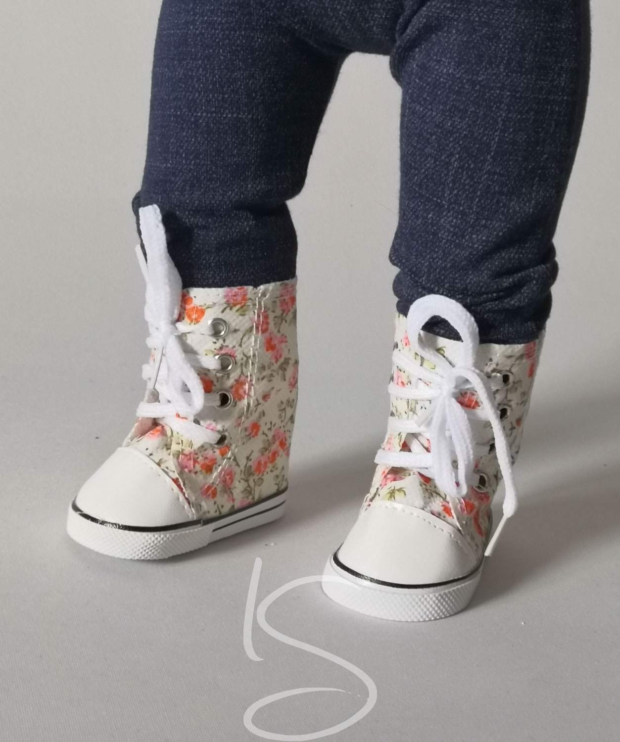 Boty vysoké motiv květiny