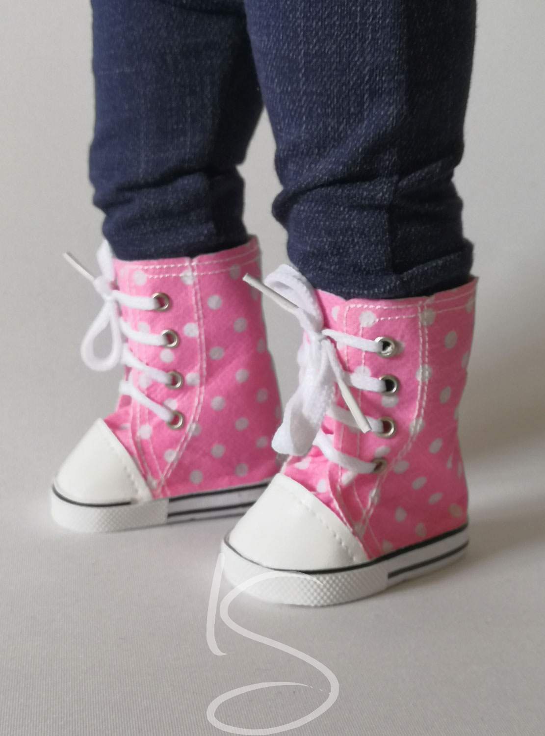 Boty vysoké růžové puntík