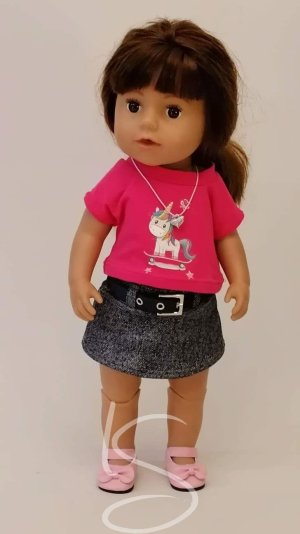 Riflová sukně s páskem