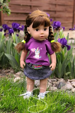 Riflová sukně s páskem