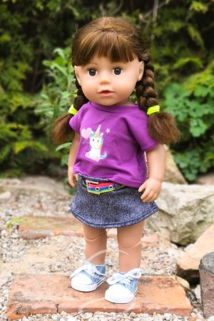 Riflová sukně s páskem