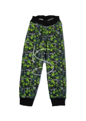 Zelené puzzle softshelové kalhoty