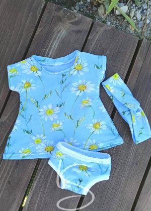 Kopretiny set - šaty, kalhotky, čelenka