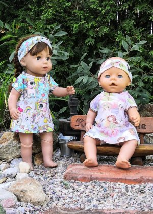 Set jednorožci - šaty, kalhotky, čelenka