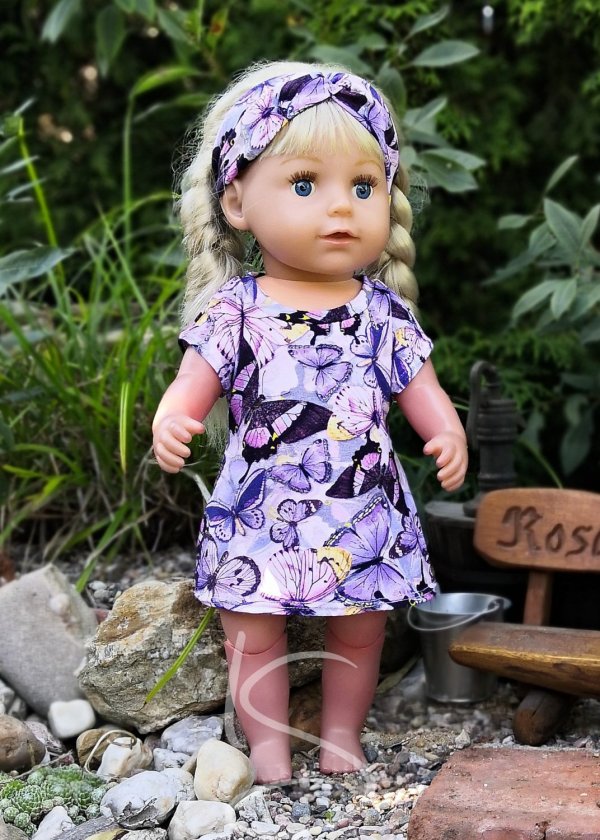 Motýlí set - šaty, kalhotky, čelenka