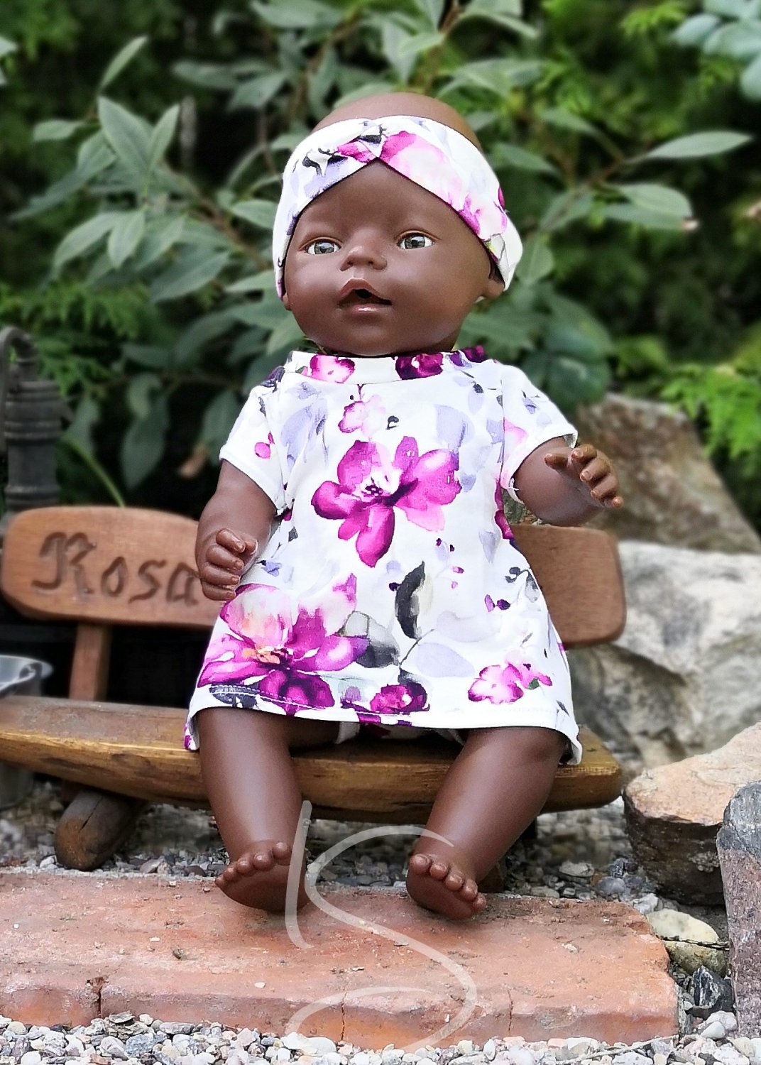 Set květy - šaty, kalhotky, čelenka