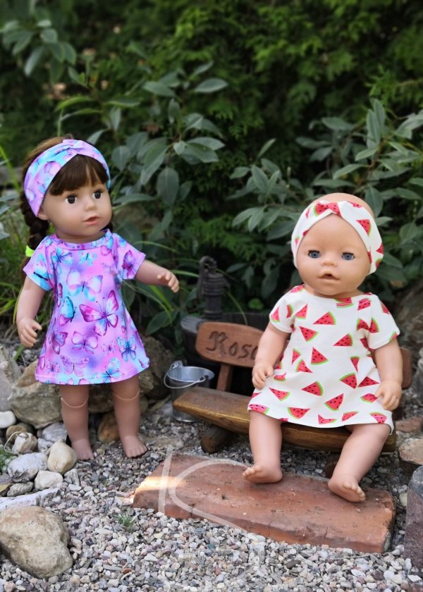 Set melouny na pastelově žluté - šaty, kalhotky, čelenka