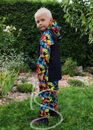 Souprava BAREVNÍ DINO ze zatepleného softshelu