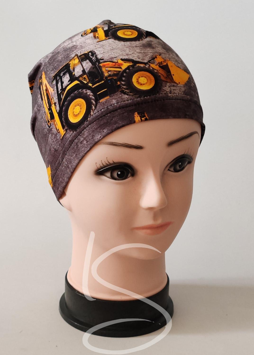 Čepice klasik Stavební stroje na černé