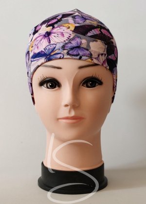 Čepice klasik Fialoví motýlci