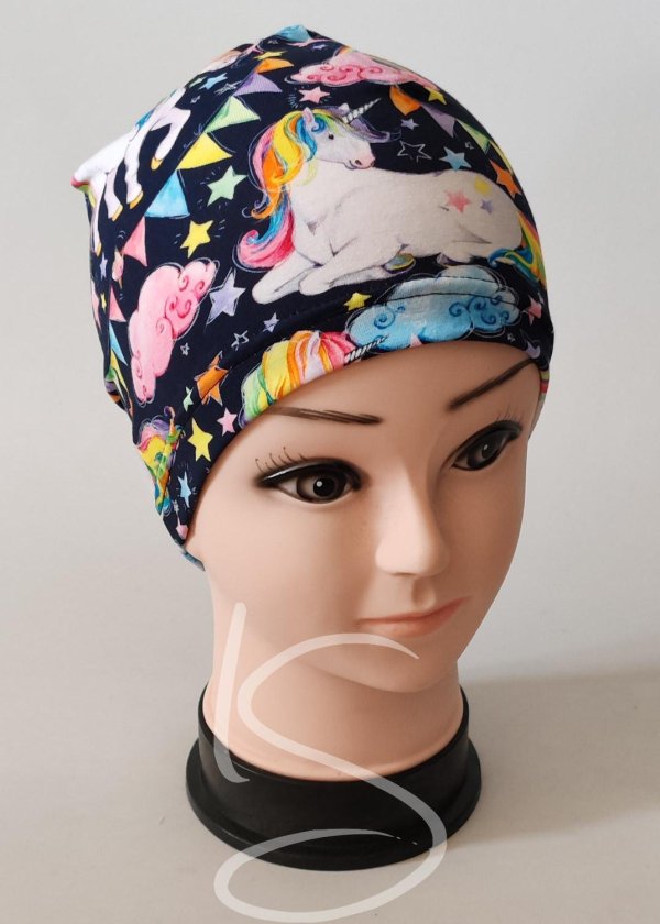 Čepice klasik Jednorožec s duhou