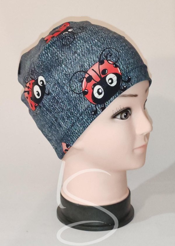 Čepice klasik beruška na džínové