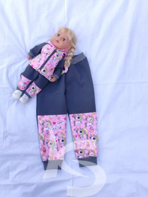 Softshelová souprava jednorožec s šedou