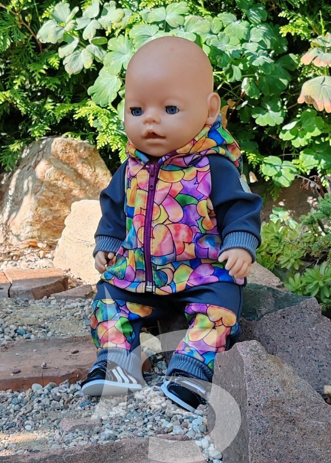 Softshelová souprava srdce s e šedou