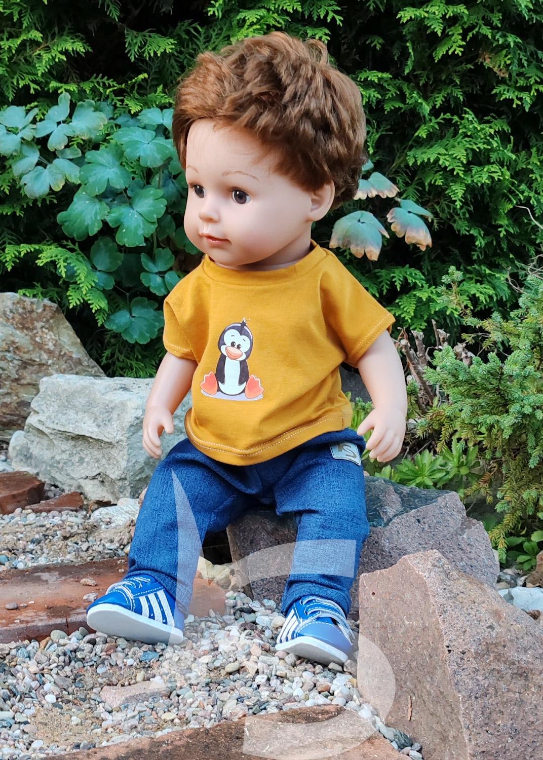 Tričko tučňák na hořčicové