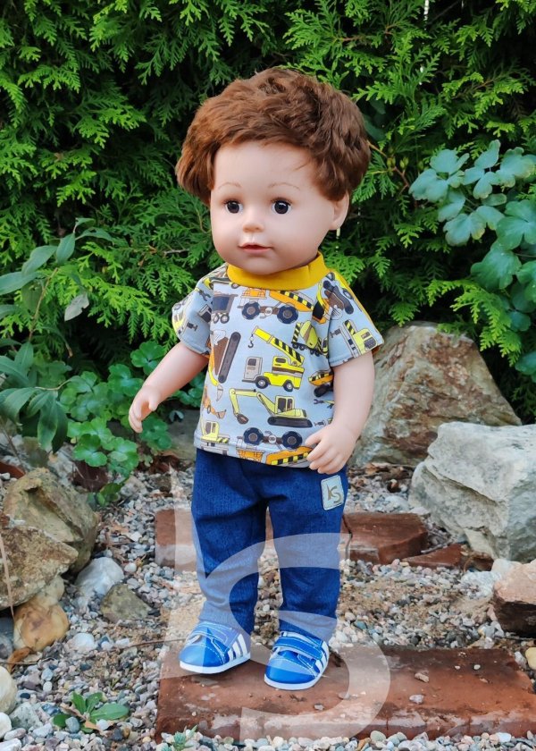 Tričko Stroje na šedé